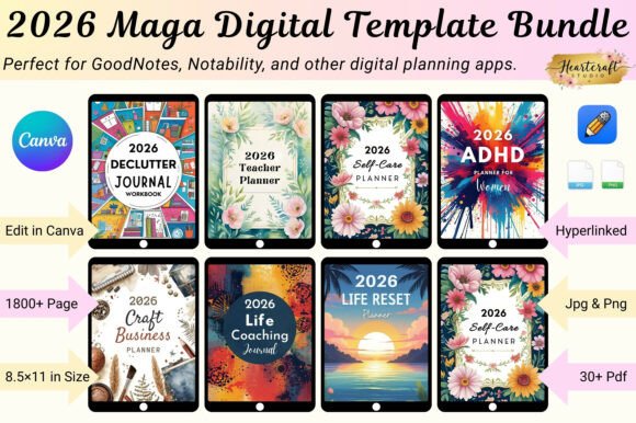 2026 Mega Digital Template Bundle: The Ultimate All-in-One Planning System for a Balanced Life