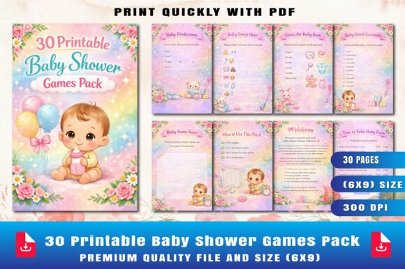 30 Printable Baby Shower Games Pack: A Comprehensive Guide for Hosts