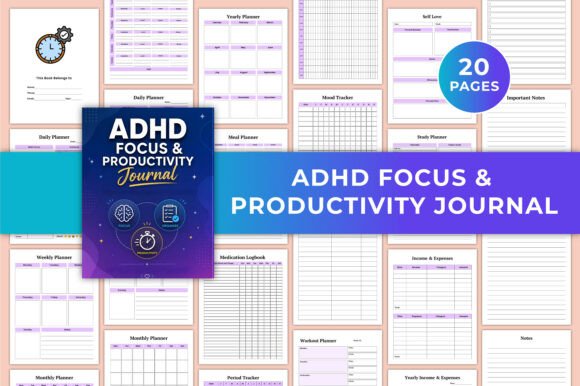 ADHD Focus Productivity Journal KDP