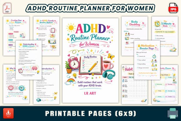 ADHD Routine Planner for Women: A Gentle Guide to Organization and Productivity