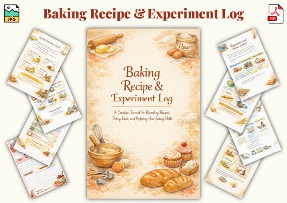 Baking Recipe Experiment Log – A Cozy Journal for Aspiring and Professional Bakers